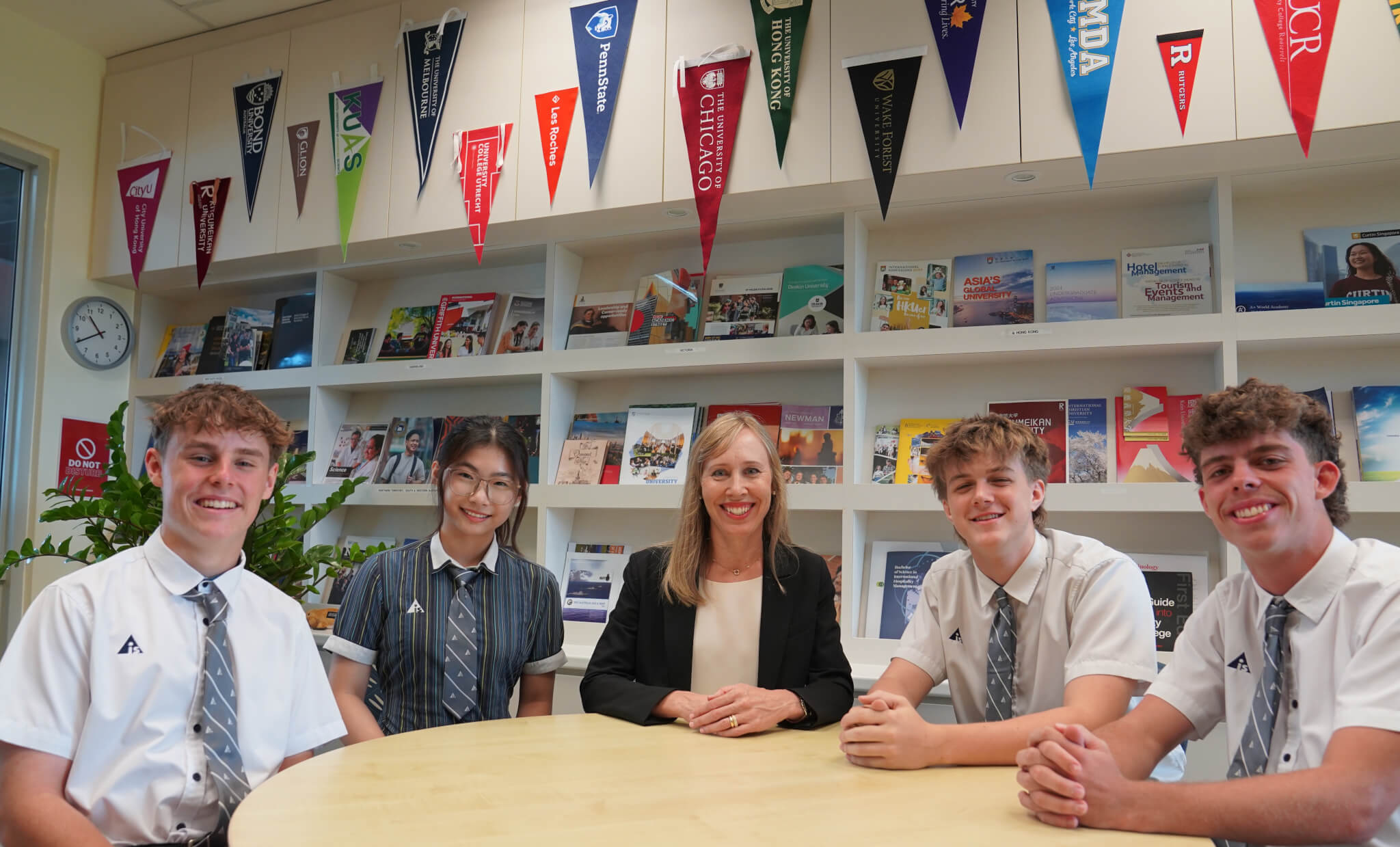 Secondary School Prefects with Head of School at Australian International School Singapore
